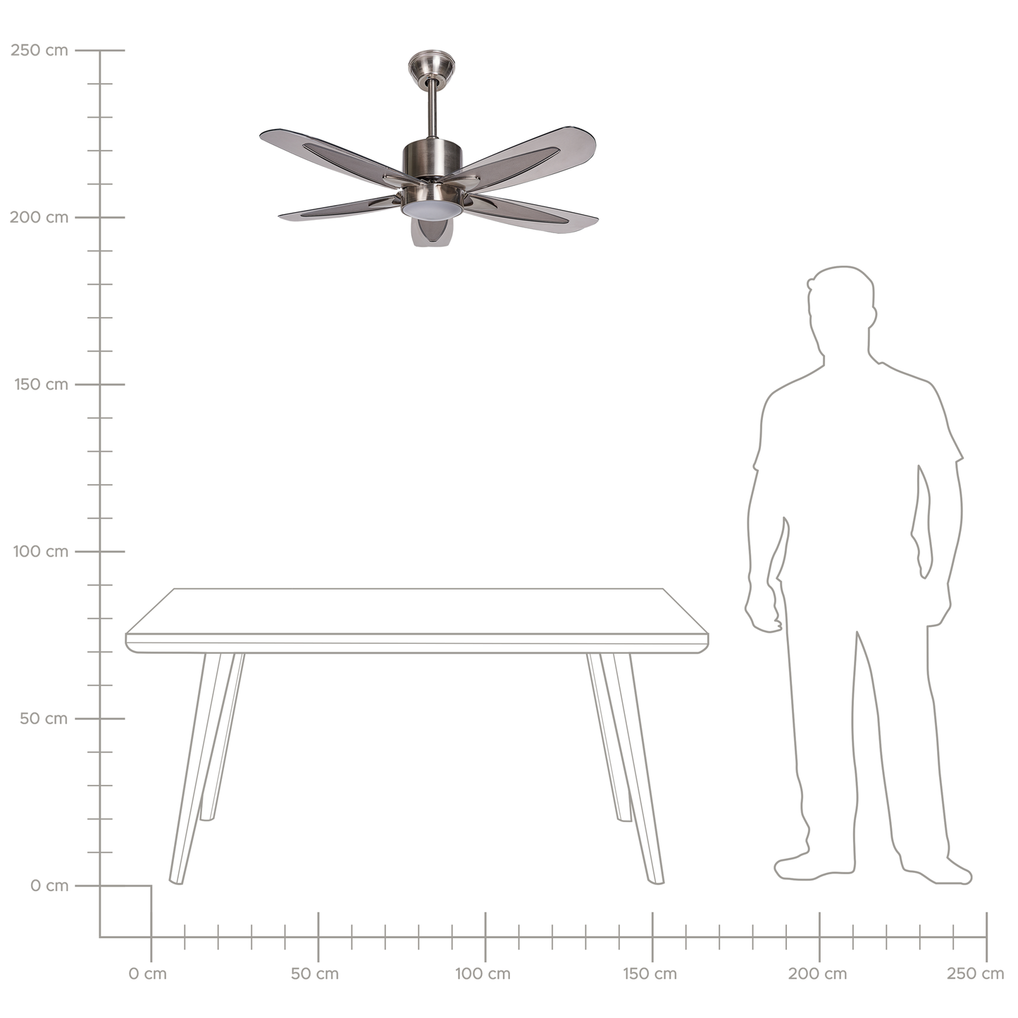 Deckenventilator mit Licht COYOTE mit Fernbedienung Silber