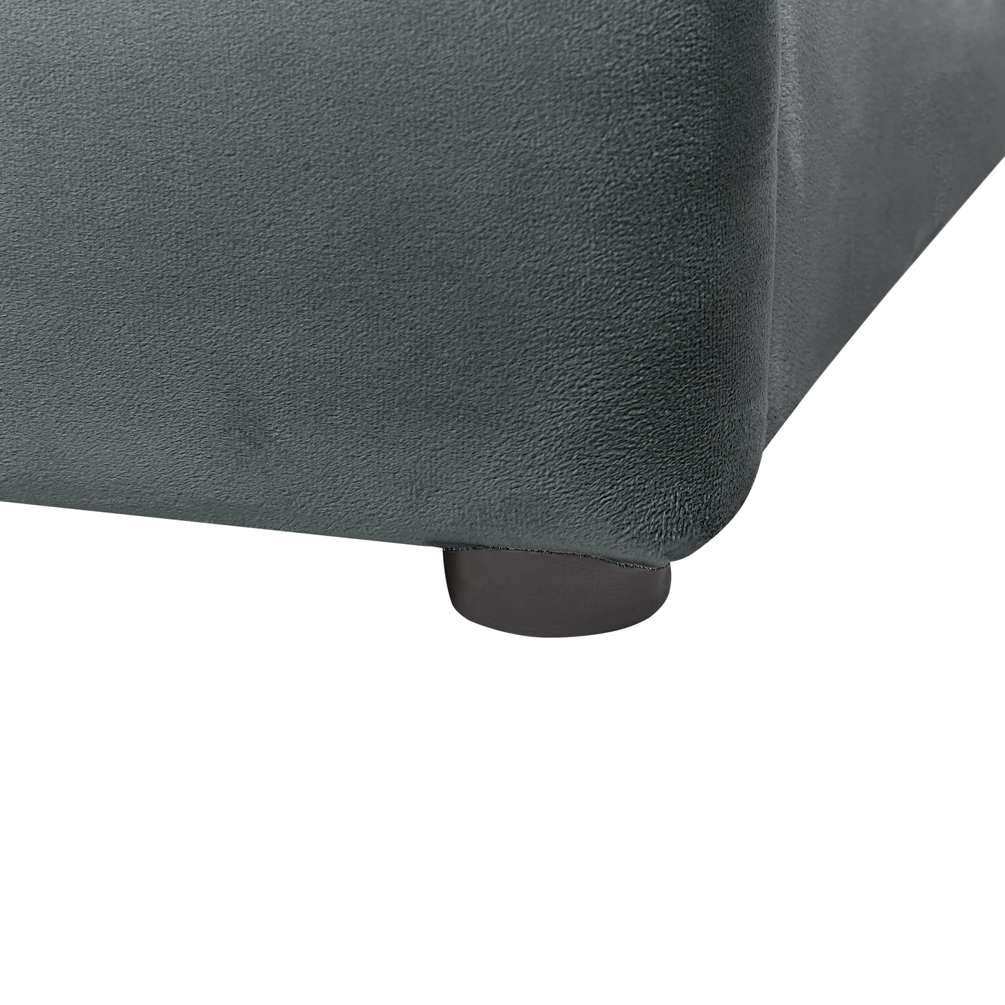 Bett mit Stauraum Samtstoff BOUSSE 140 x 200 cm Dunkelgrau