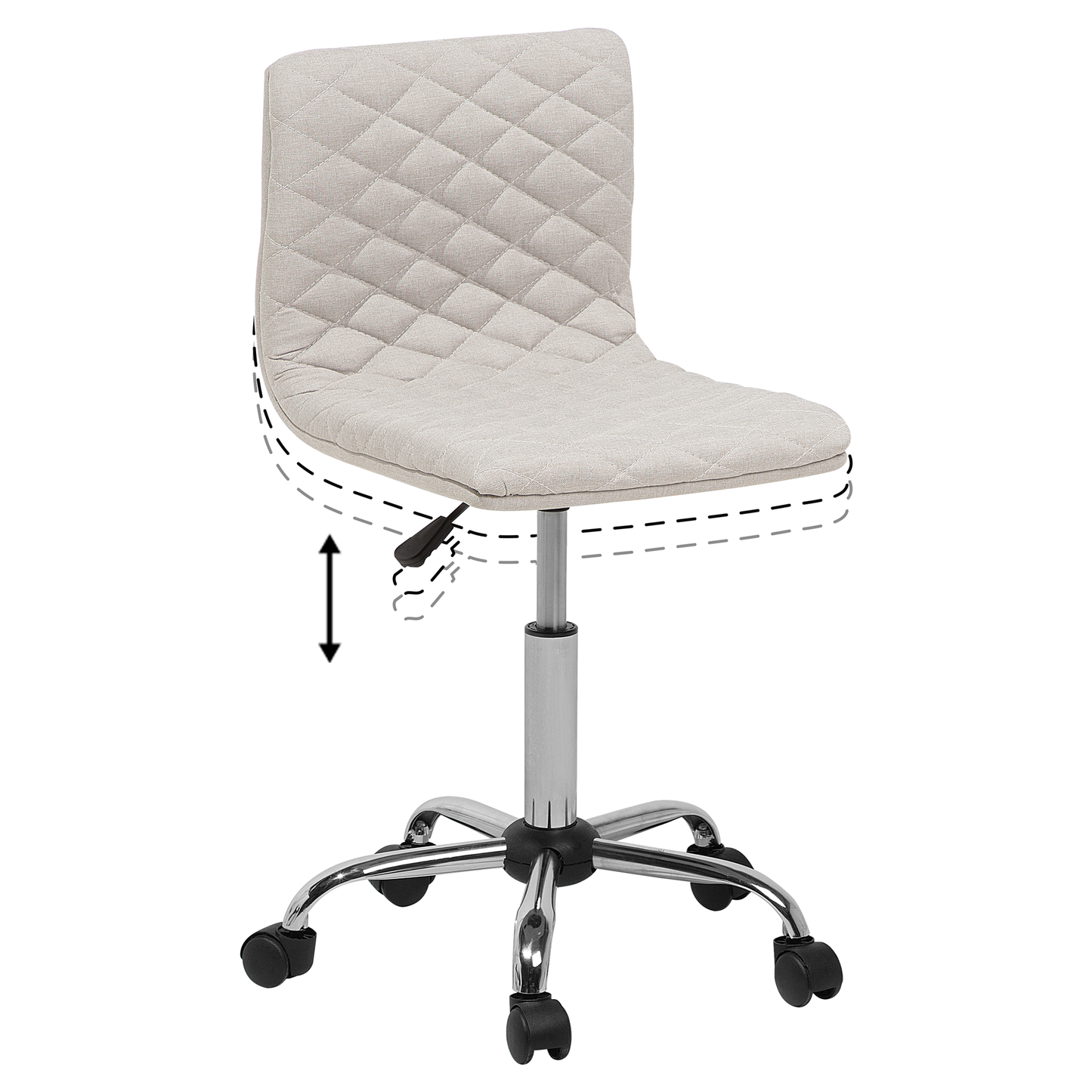 Arbeitshocker mit Rollen beige höhenverstellbar ORLANDO