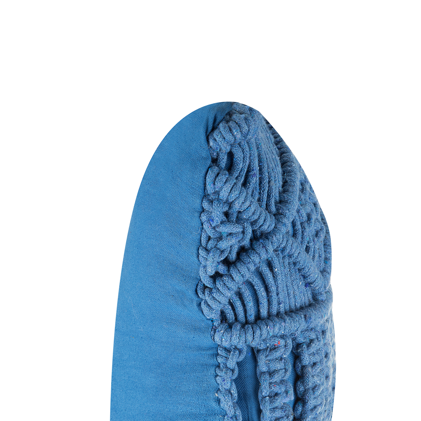 Dekokissen Baumwolle blau Makramee 45 x 45 cm KARATAS