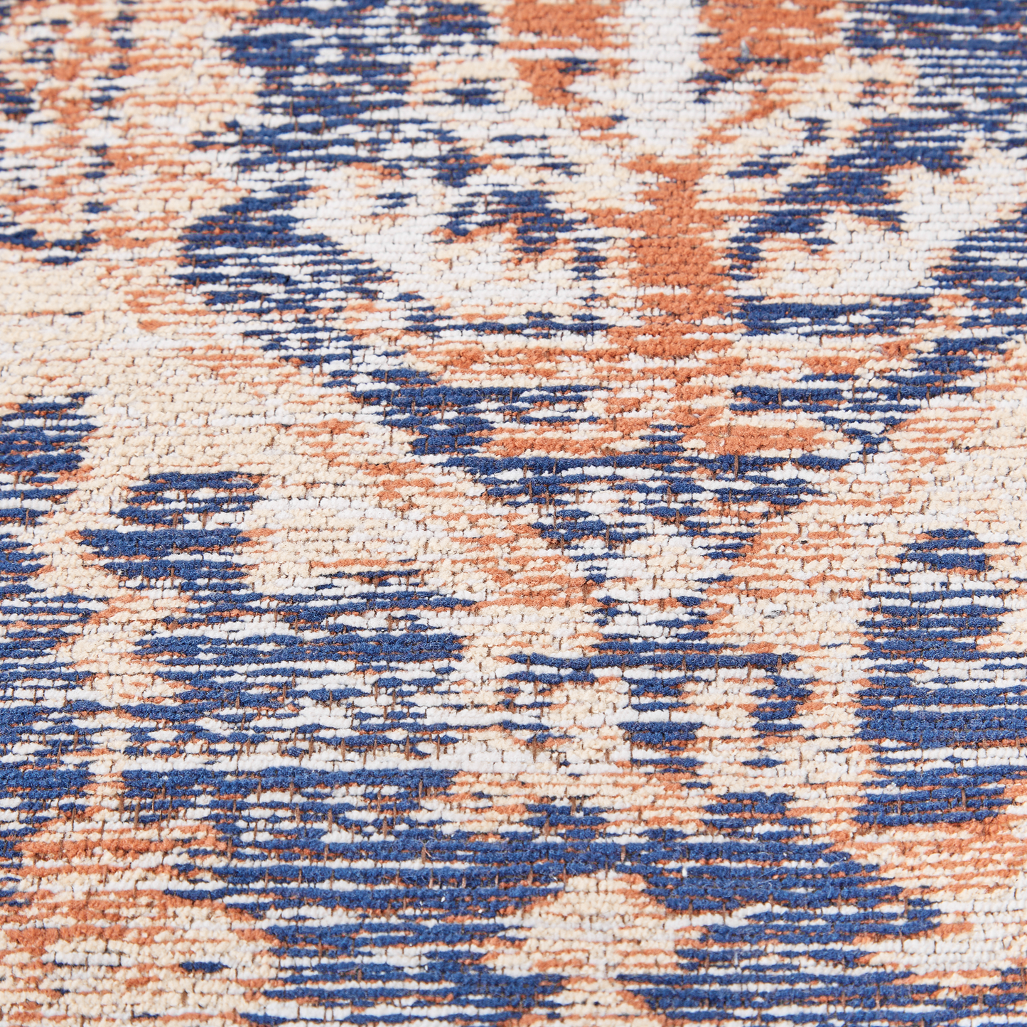 Teppich Baumwolle blau / rot 140 x 200 cm orientalisches Muster Kurzflor KURIN