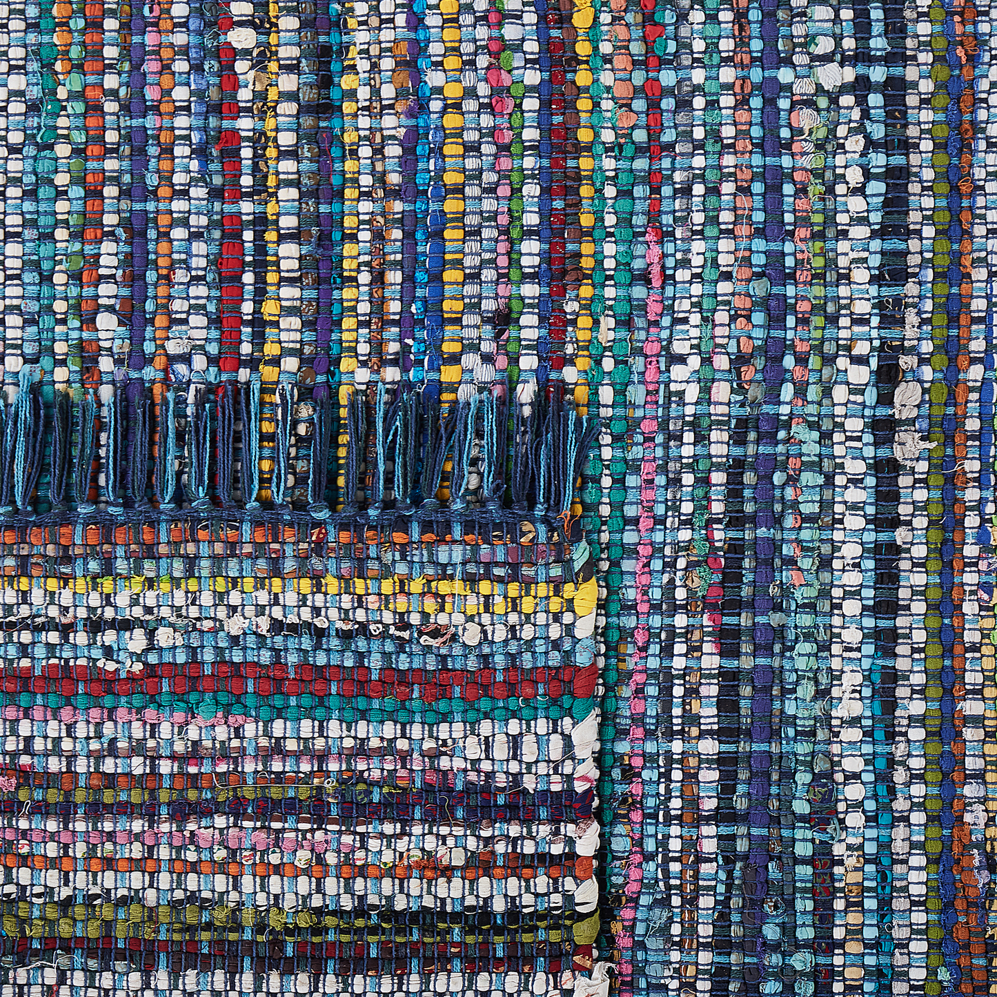 Teppich Baumwolle blau 160 x 230 cm Kurzflor BESNI