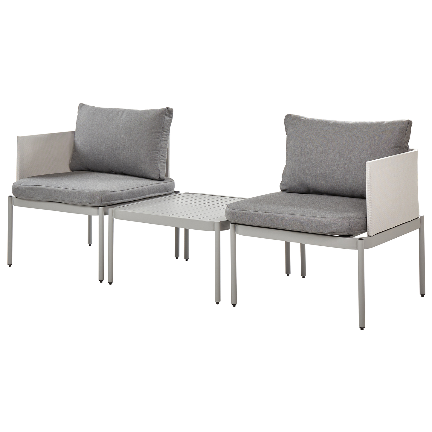 Lounge Set mit Tisch 2-Sitzer TERRACINA Metall Hellgrau