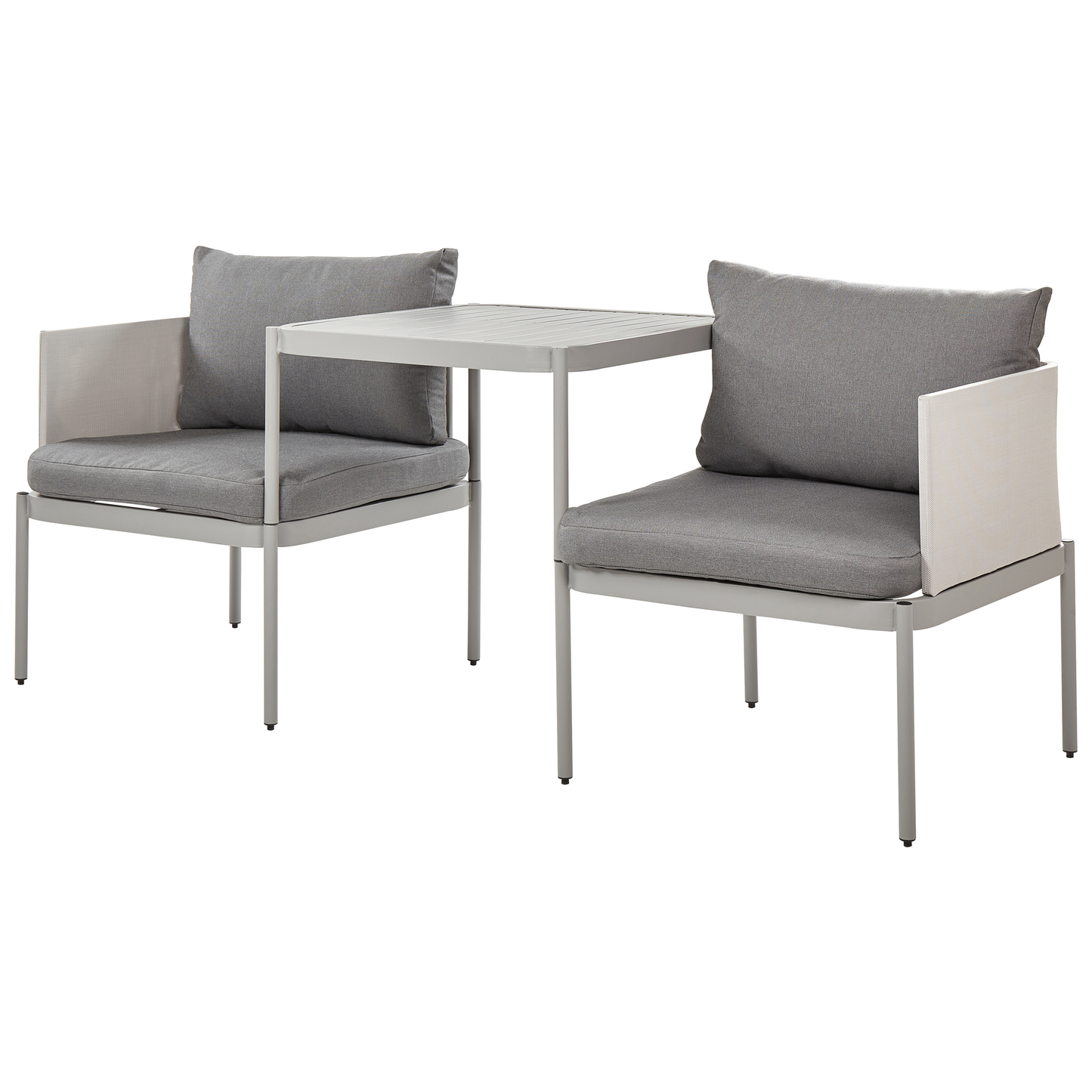 Lounge Set mit Tisch 2-Sitzer TERRACINA Metall Hellgrau