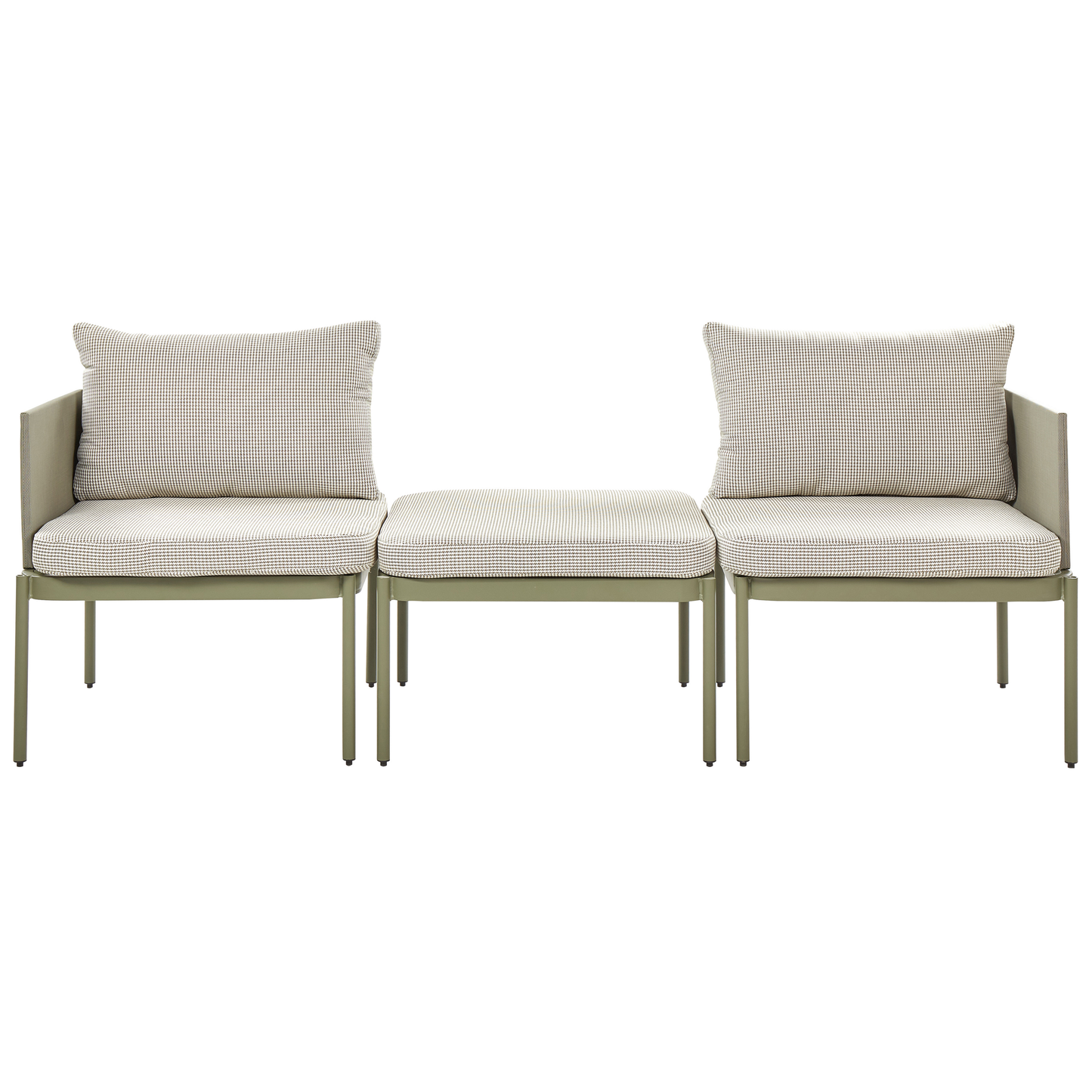 Lounge Set mit Tisch 2-Sitzer TERRACINA Metall Olivgrün