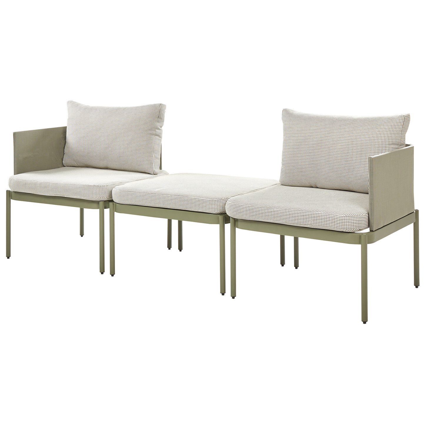 Lounge Set mit Tisch 2-Sitzer TERRACINA Metall Olivgrün
