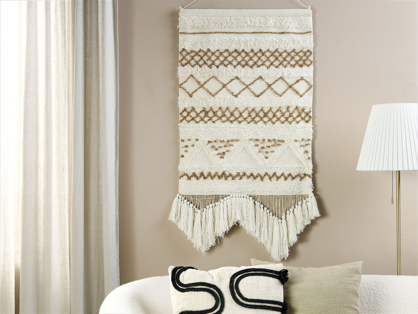 Wandbehang BAZDAN Baumwolle 107 cm Beige