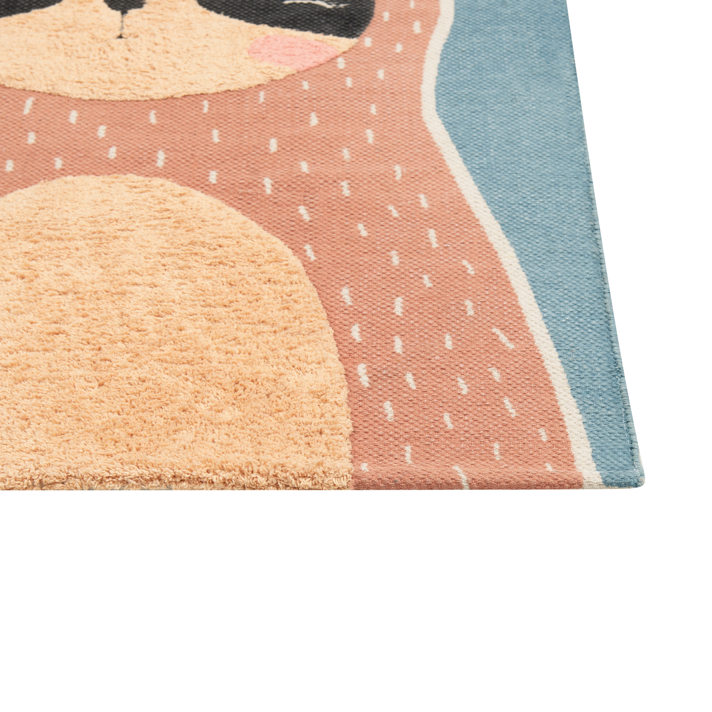 Kinderteppich Baumwolle blau / orange 80 x 150 cm Faultier-Motiv ISAK