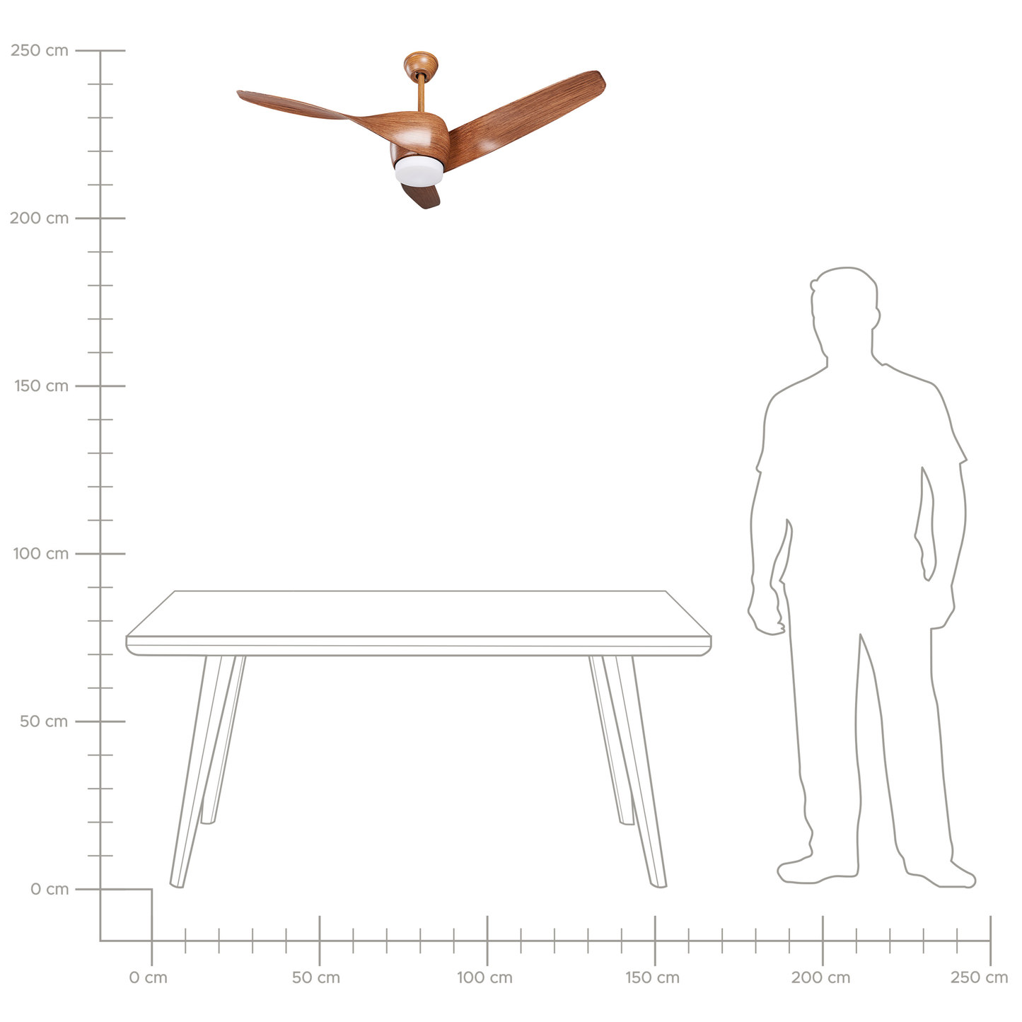 Deckenventilator mit Licht PARIA mit Fernbedienung Braun