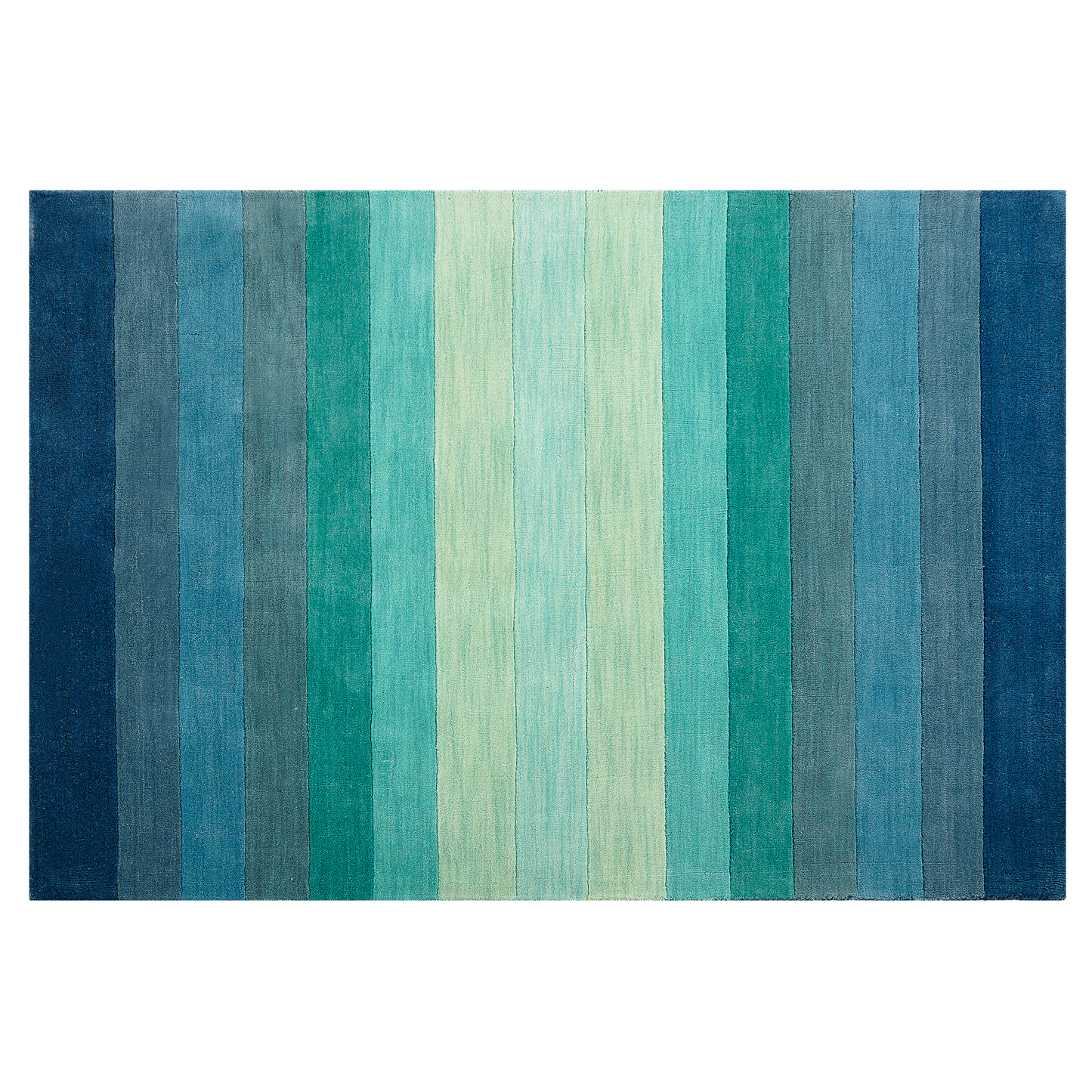 Teppich Wolle mehrfarbig 140 x 200 cm Streifenmuster Kurzflor MAILSI