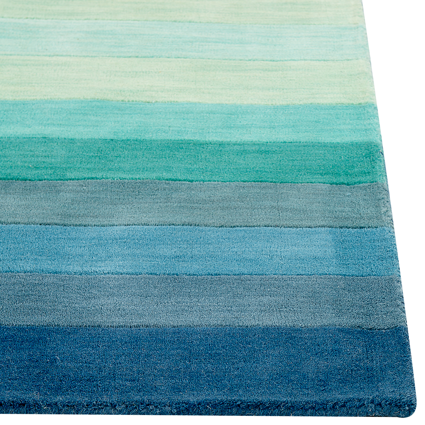 Teppich Wolle mehrfarbig 140 x 200 cm Streifenmuster Kurzflor MAILSI
