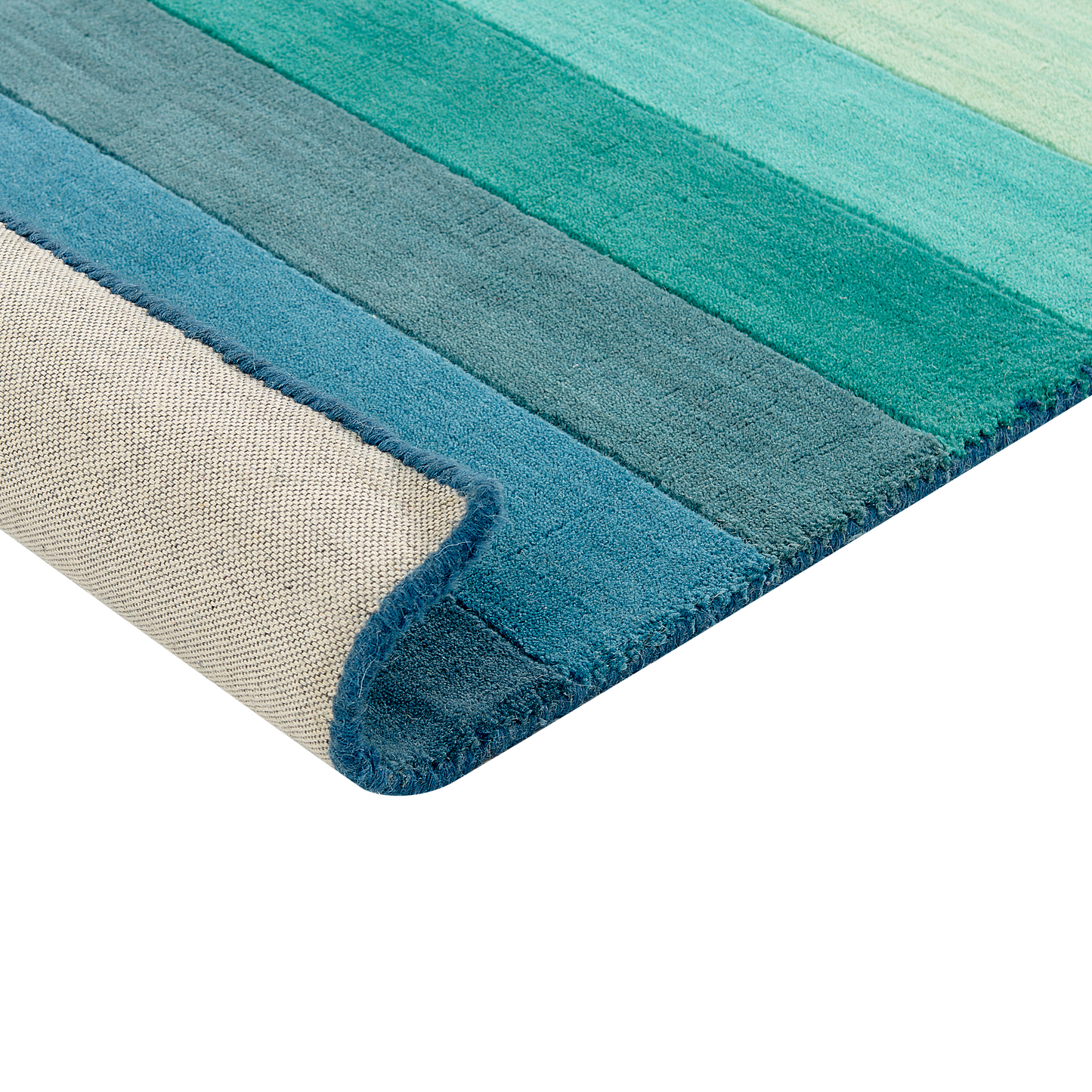 Teppich Wolle mehrfarbig 140 x 200 cm Streifenmuster Kurzflor MAILSI