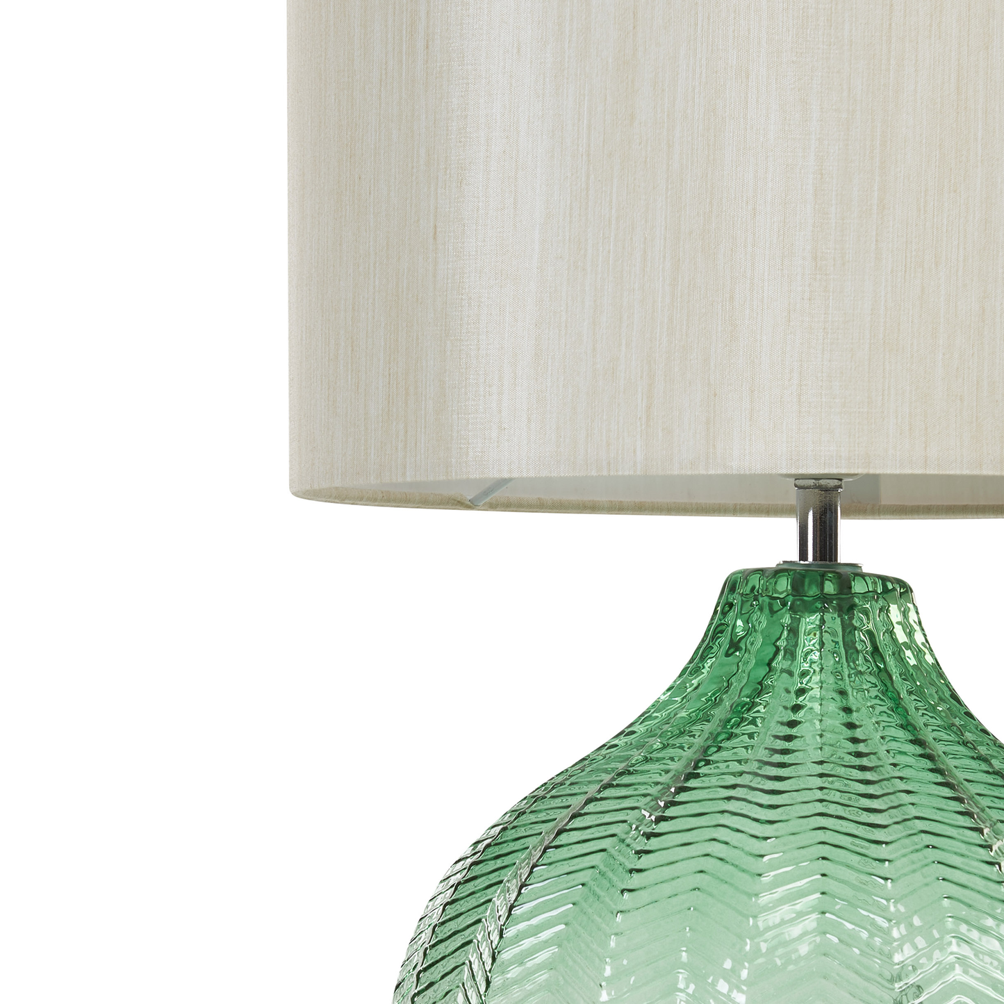 Tischlampe Glas smaragdgrün 41 cm Trommelform KEILA