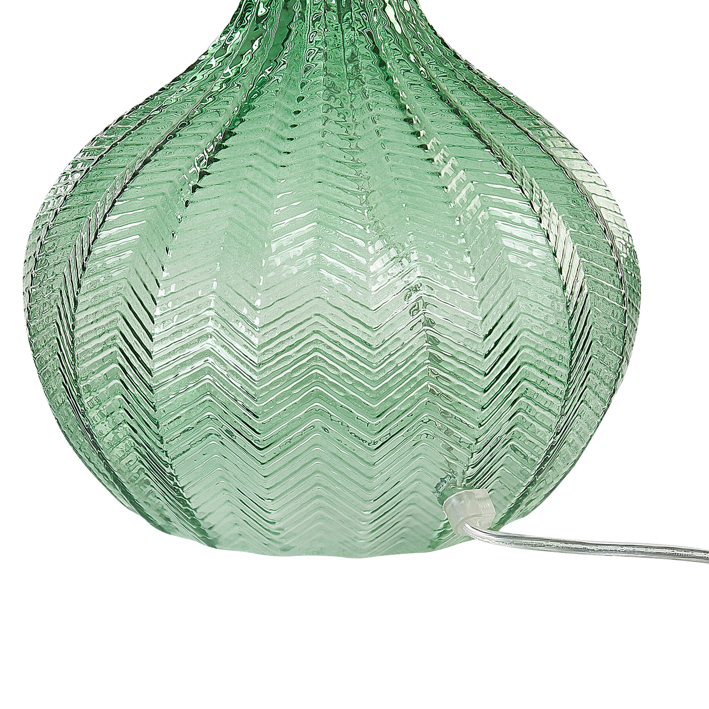 Tischlampe Glas smaragdgrün 41 cm Trommelform KEILA