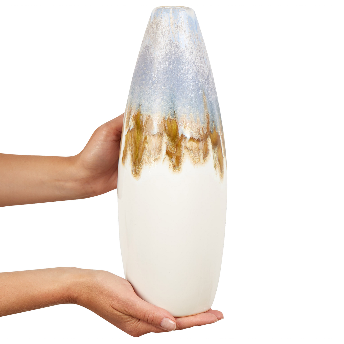 Steinzeug Blumenvase 34 Bunt Gold BRAURON