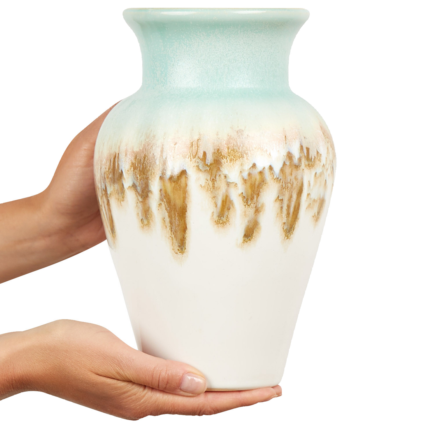 Steinzeug Blumenvase 25 Bunt Weiss CYTHERA