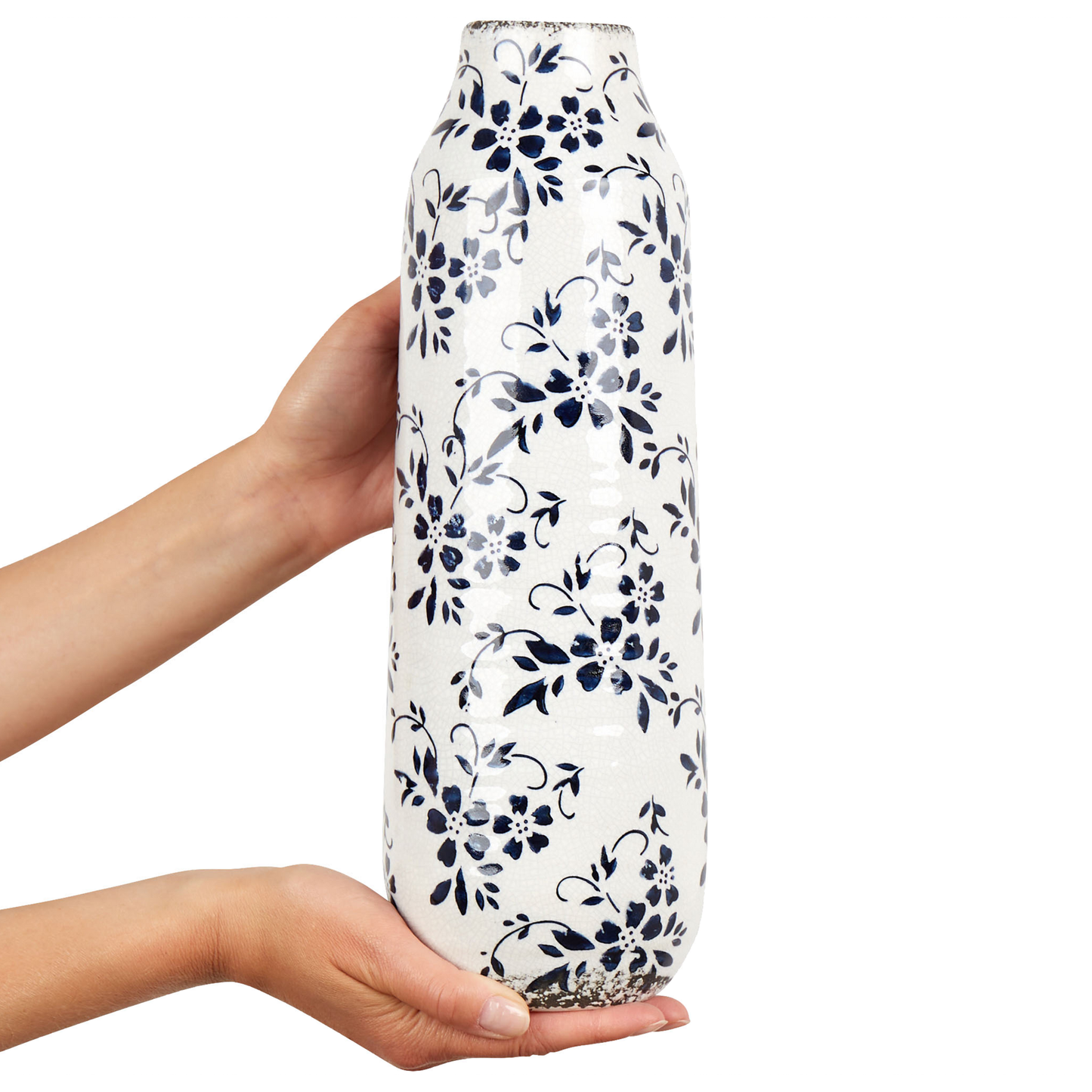Blumenvase MULAI Steinzeug 35 cm Weiss