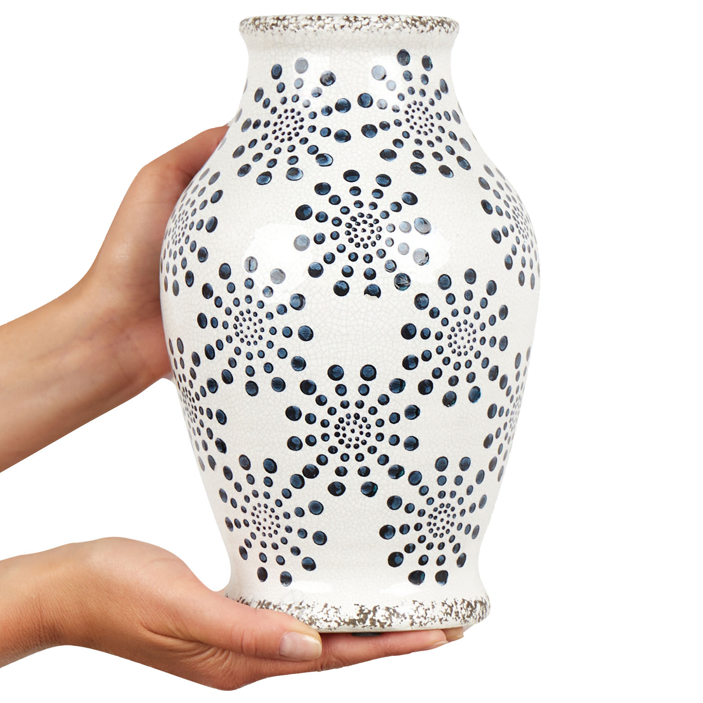 Blumenvase NEMEA Steinzeug 25 cm Weiss