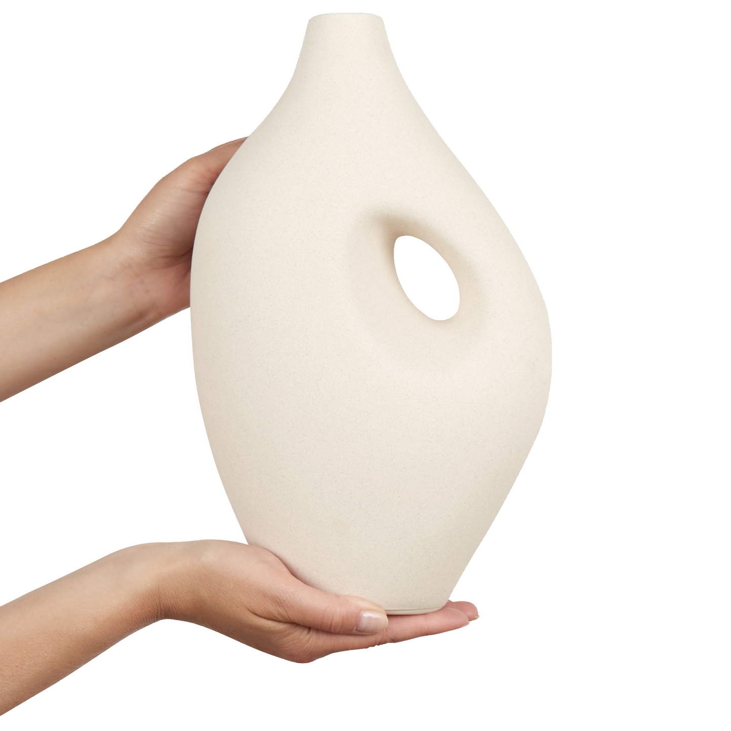 Blumenvase KOMOTINI Keramik 32 cm Cremeweiss