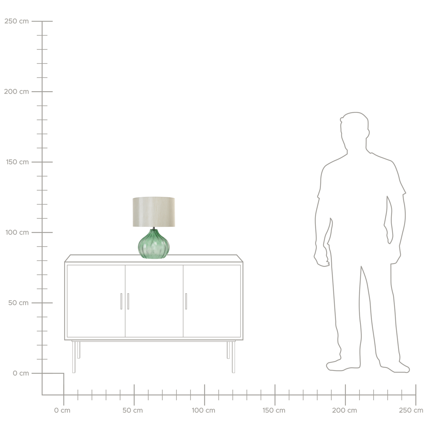 Tischlampe Glas smaragdgrün 41 cm Trommelform KEILA