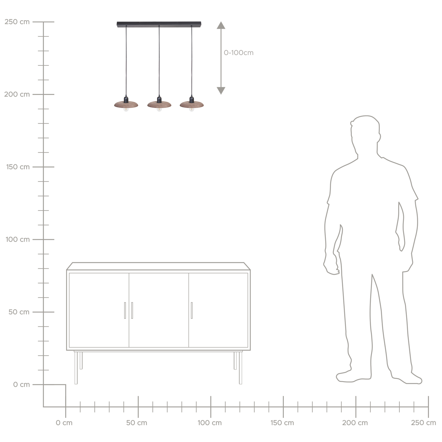 Hängelampe MANJEERA Holz Dunkelbraun