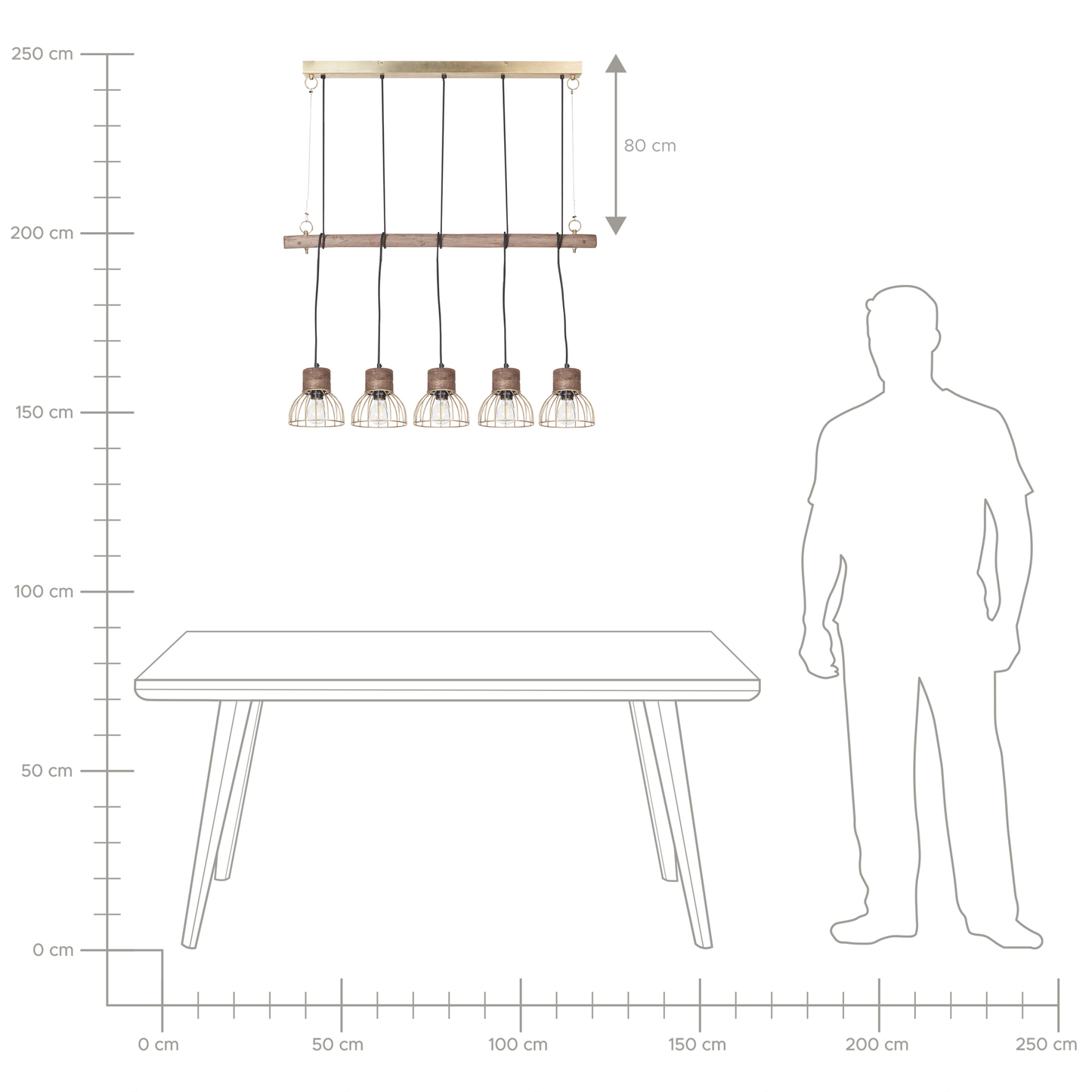 Hängelampe VARADA Holz Braun