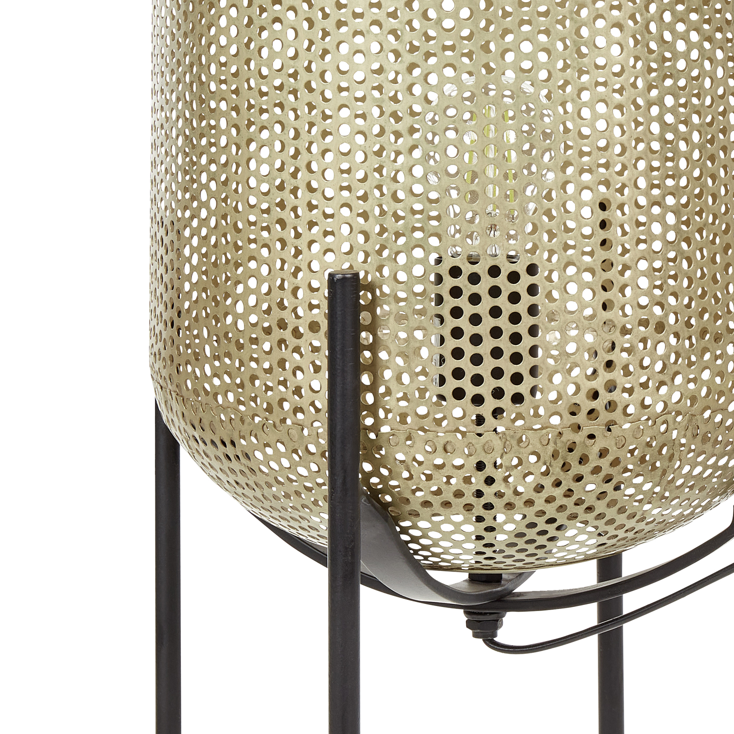 Stehlampe Metall messing / schwarz 107 cm oval Gitter-Design KAMINI