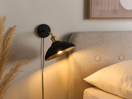 Wandlampe YERALA verstellbar Mango Holz Schwarz