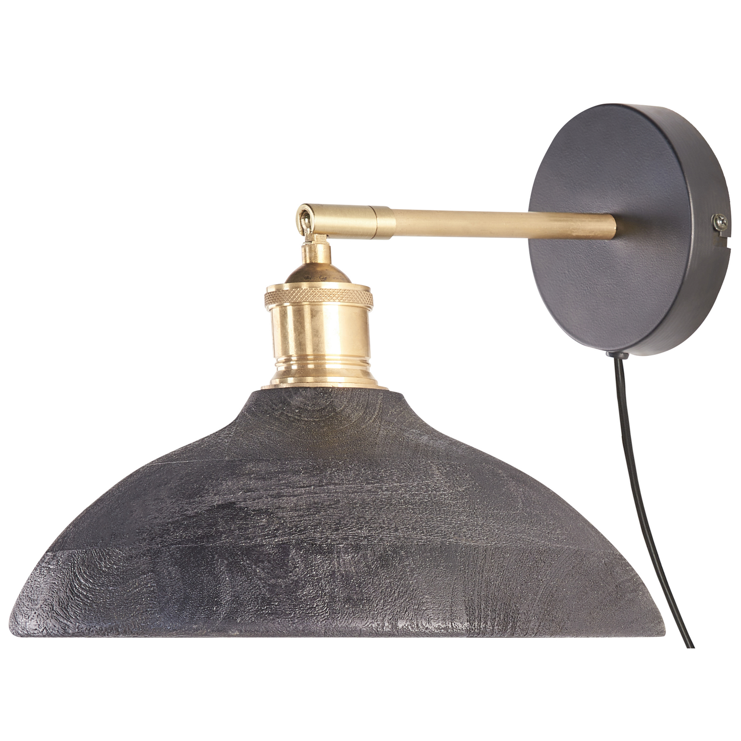 Wandlampe YERALA verstellbar Mango Holz Schwarz
