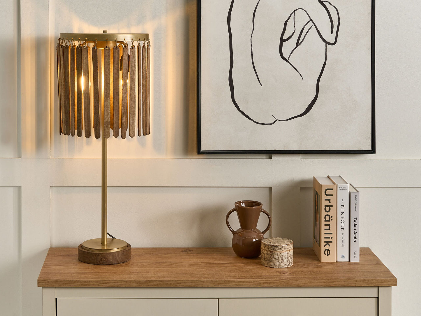 Tischleuchte KAVERI Mango Holz Braun