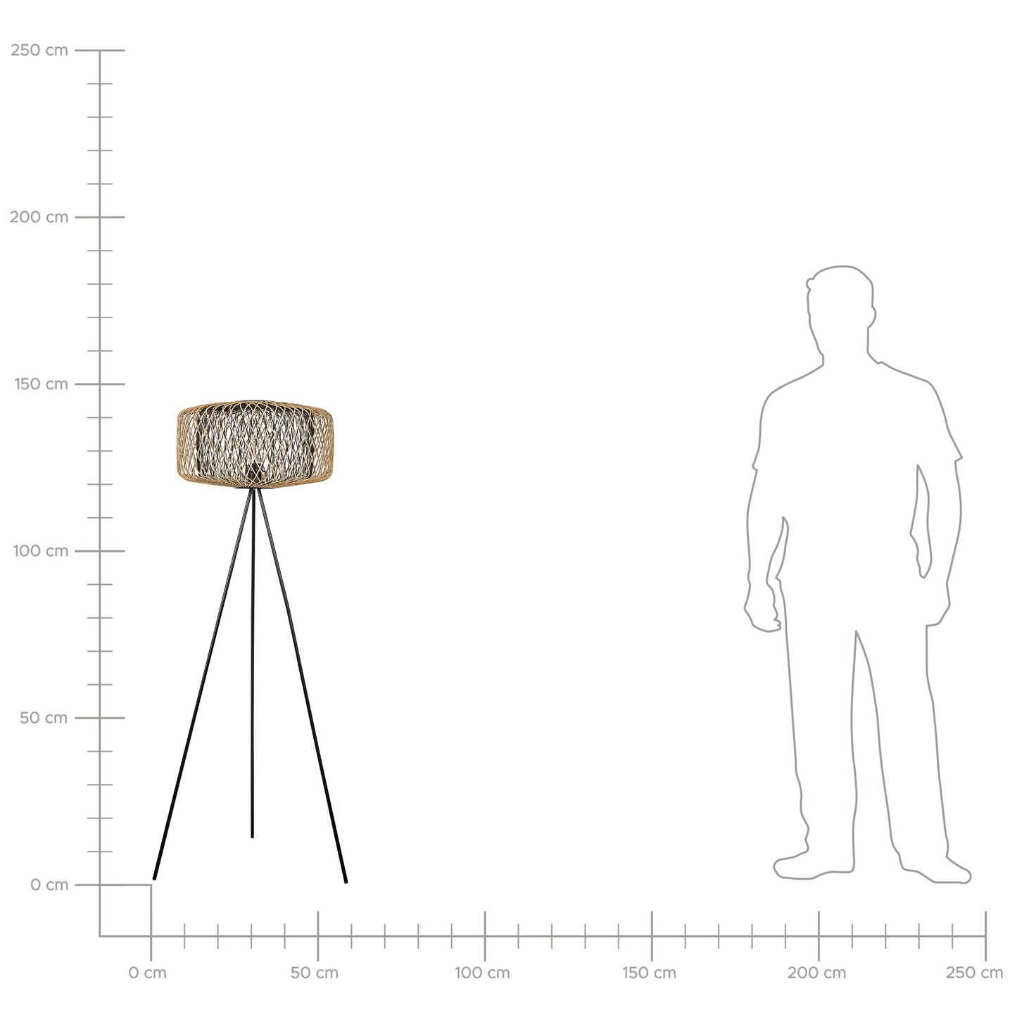 Stehlampe JAVARI Bambusholz Schwarz
