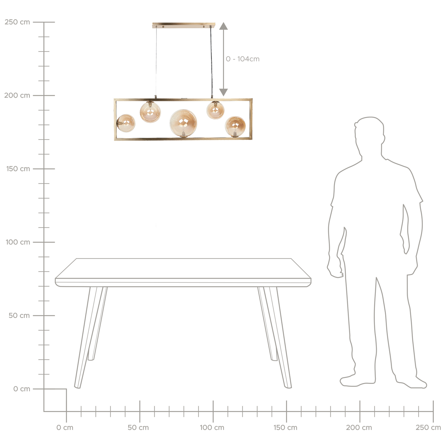 Hängelampe GEEHI Metall Messing