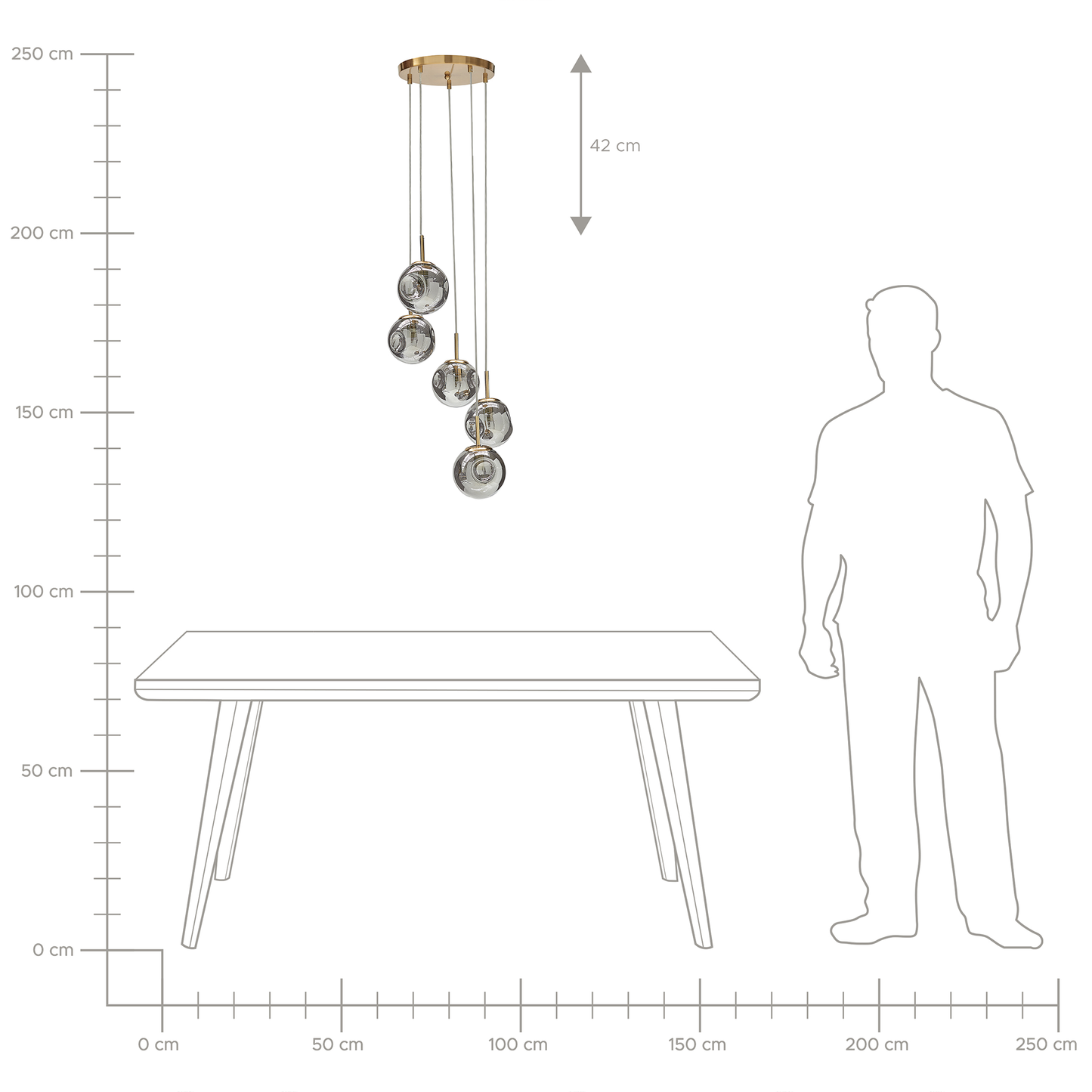 Hängelampe RALFES Glas Messing