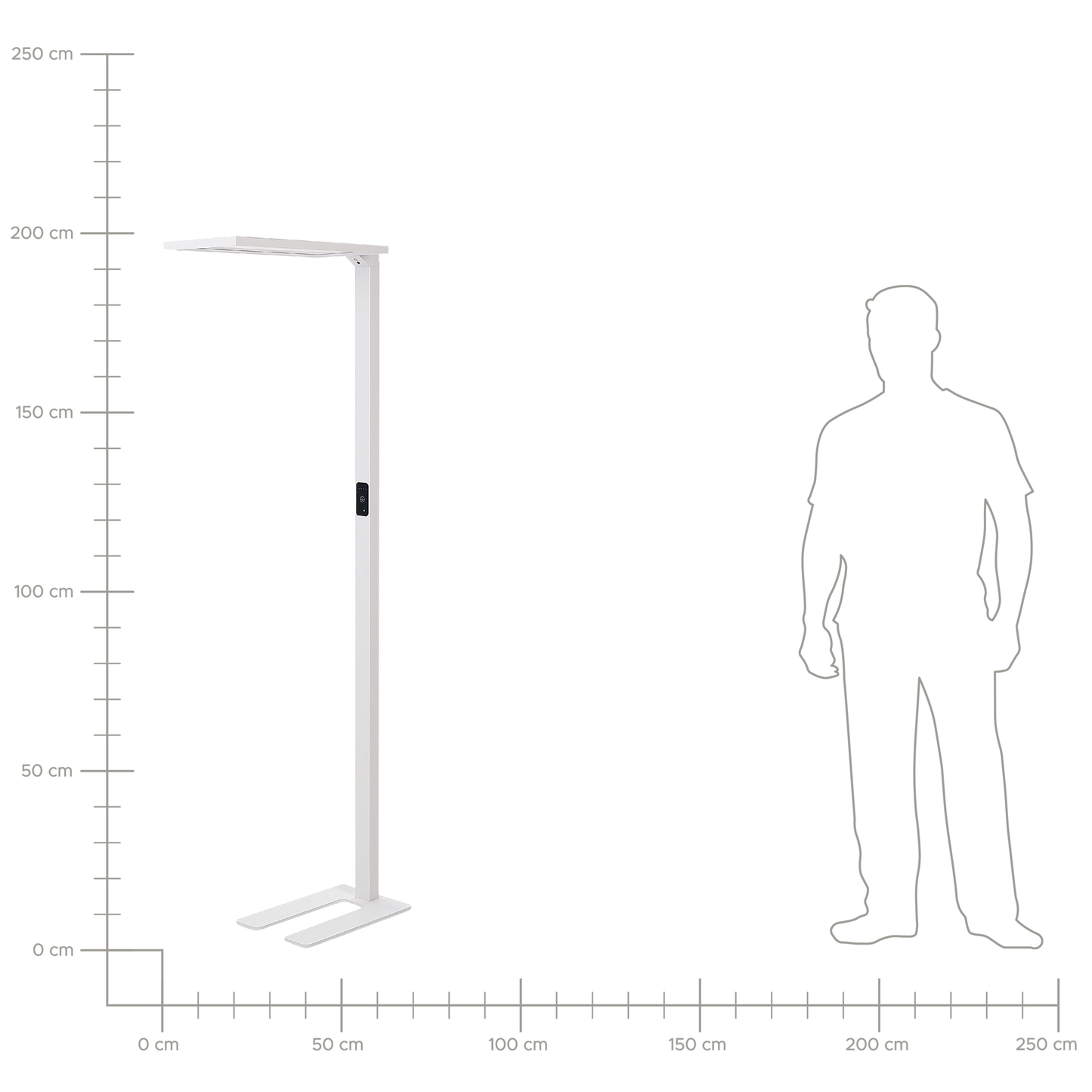 Stehlampe LED Metall weiss 196 cm rechteckig ORION
