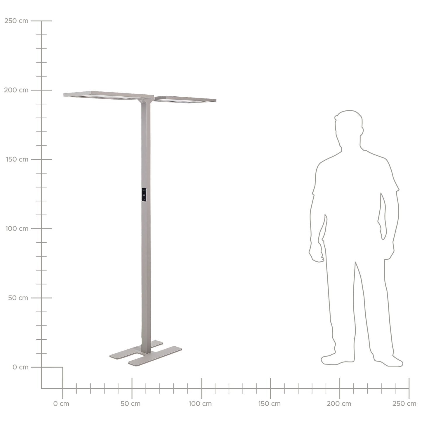 LED Stehlampe SCULPTOR mit Bewegungsmelder Metall Silber