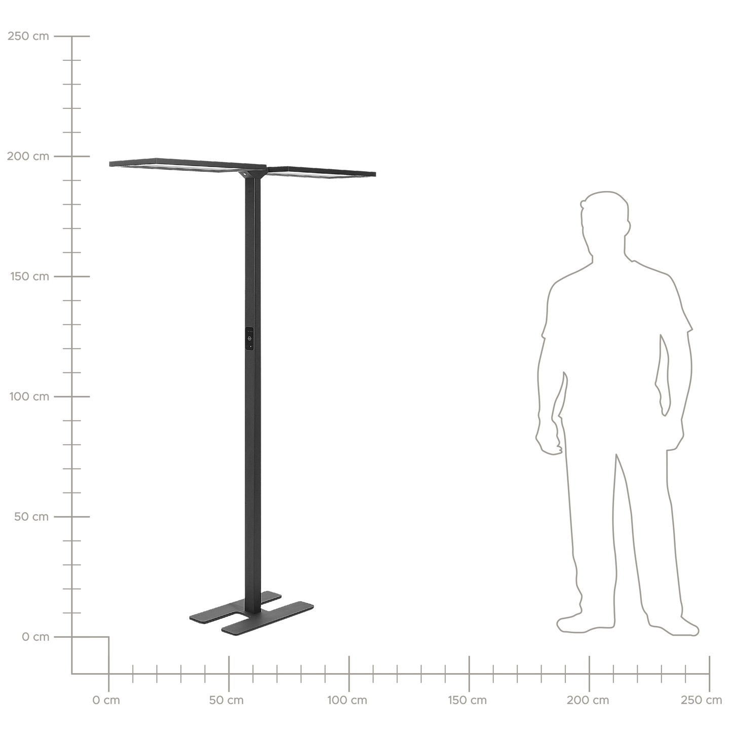 LED Stehlampe SCULPTOR mit Bewegungsmelder Metall Schwarz
