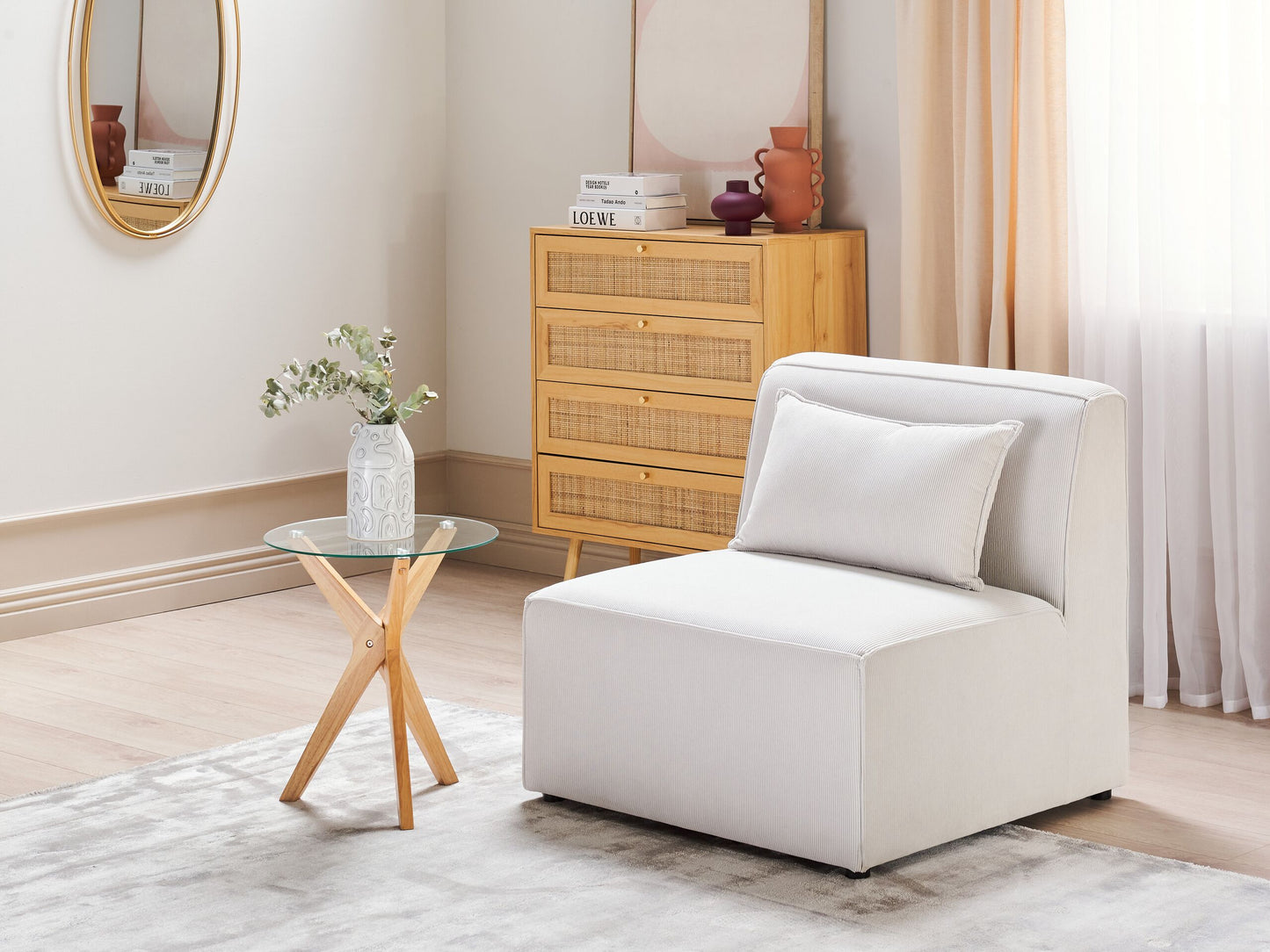 Mittelstück Cord cremeweiss LEMVIG