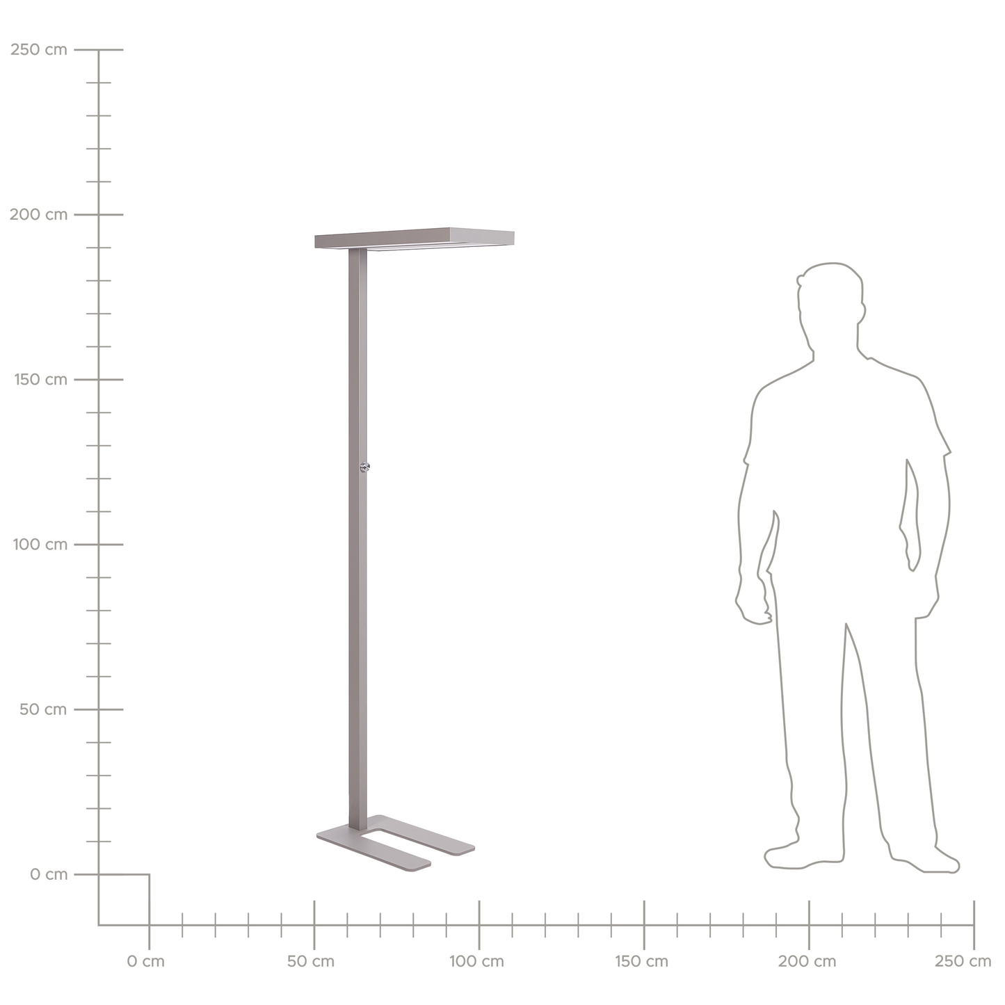 LED Stehlampe TAURUS mit Dimmer Metall Silber