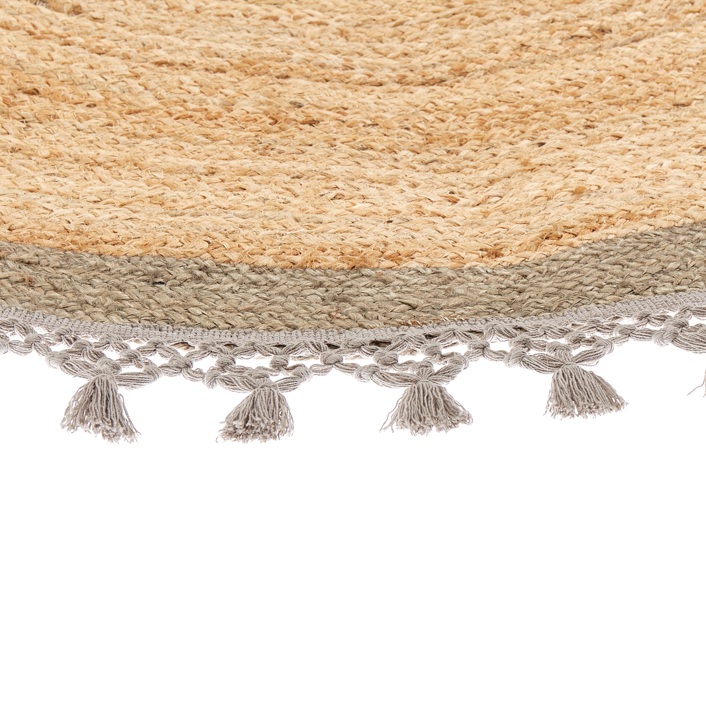 Teppich Jute beige / grau ⌀ 140 cm MARTS