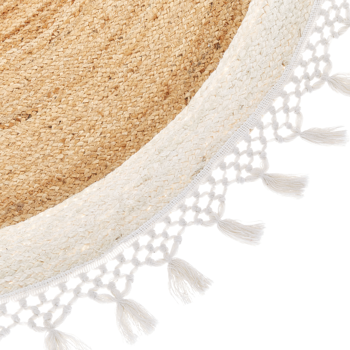 Teppich Jute beige / weiss ⌀ 140 cm MARTS