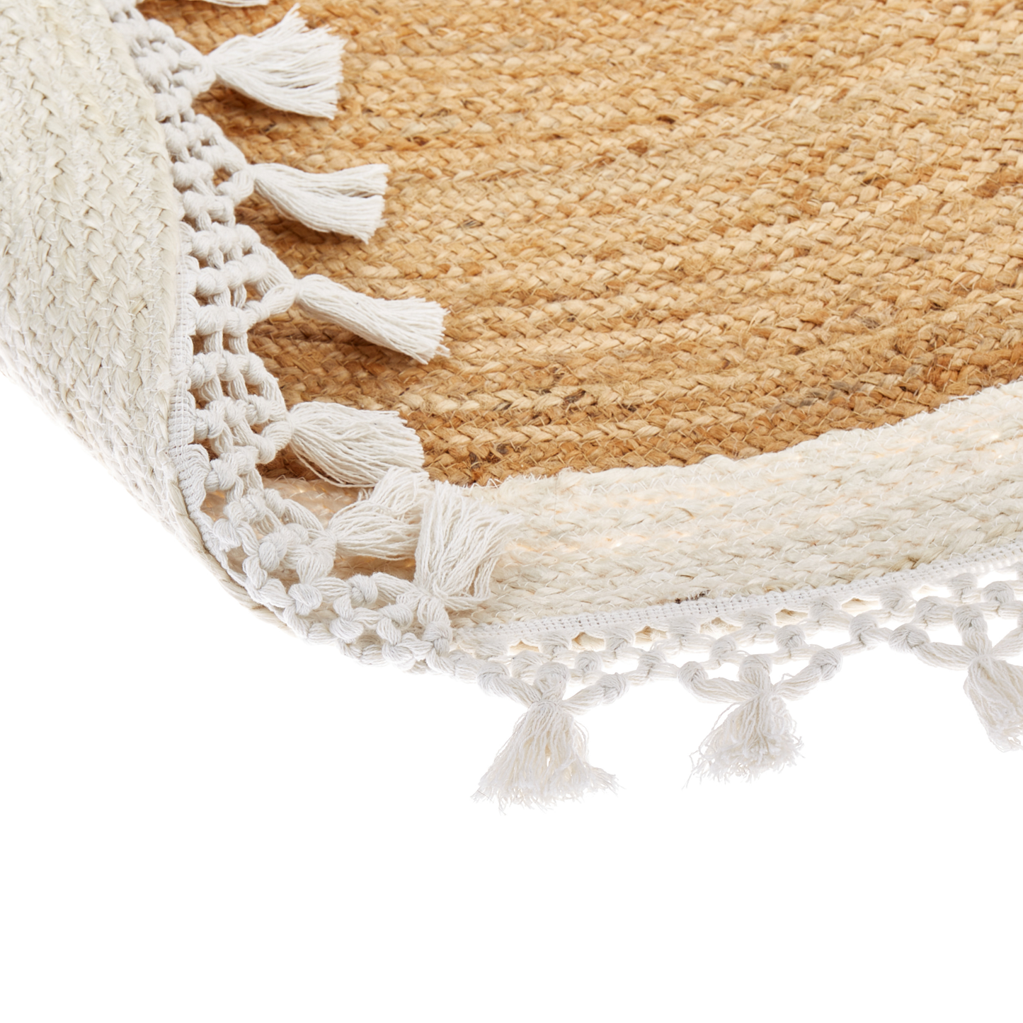 Teppich Jute beige / weiss ⌀ 140 cm MARTS