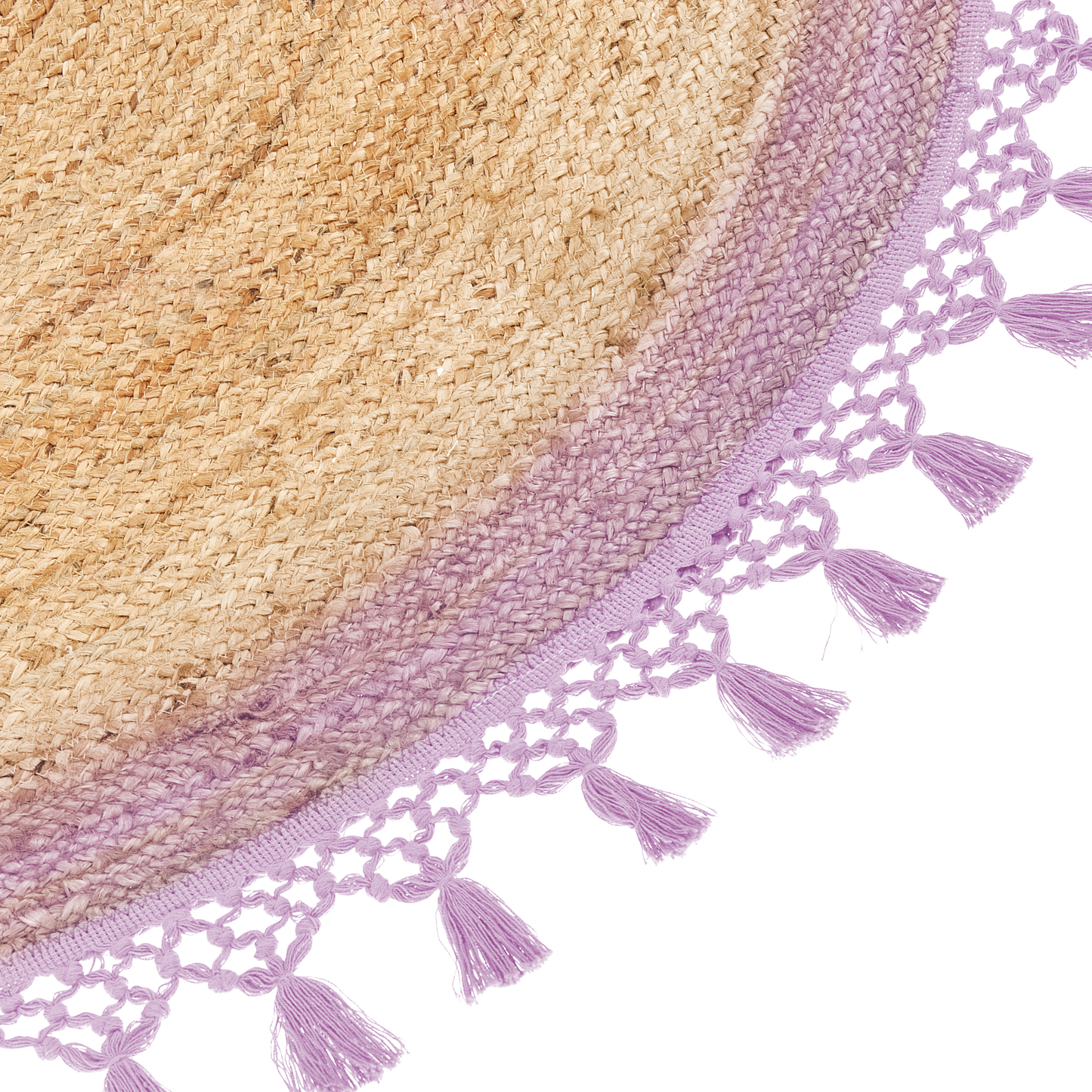 Teppich Jute beige / lila ⌀ 140 cm MARTS