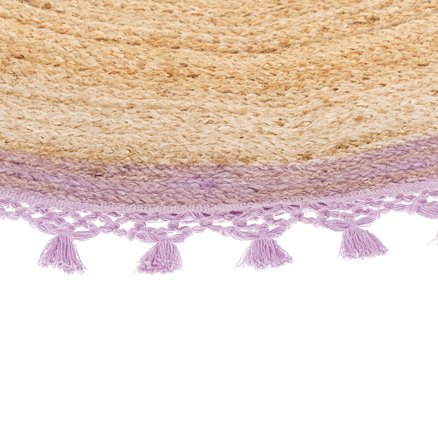 Teppich Jute beige / lila ⌀ 140 cm MARTS