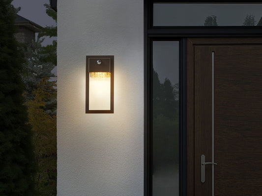 LED Aussenwandleuchte ELLIOT mit Bewegungsmelder Schwarz