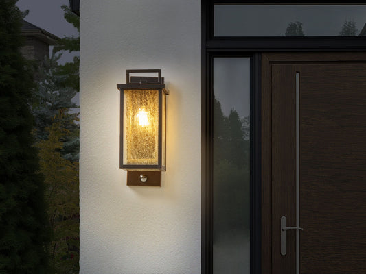 Aussenwandleuchte GALA mit Bewegungsmelder Schwarz