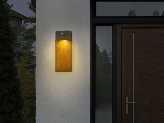 LED Aussenwandleuchte CARRON mit Bewegungsmelder Grau