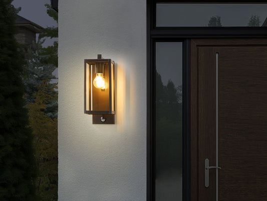 Aussenwandleuchte MEGGET mit Bewegungsmelder Schwarz