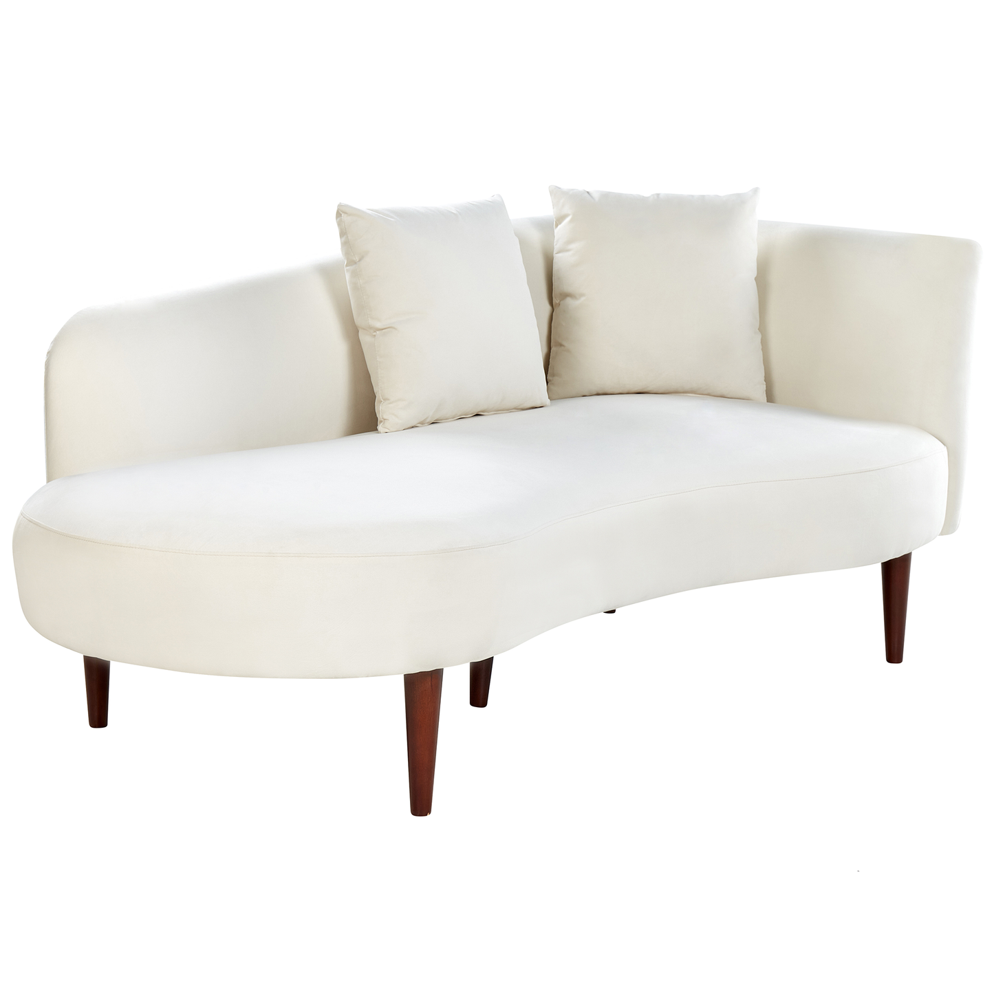 Chaiselongue Samtstoff creme rechtsseitig CHAUMONT