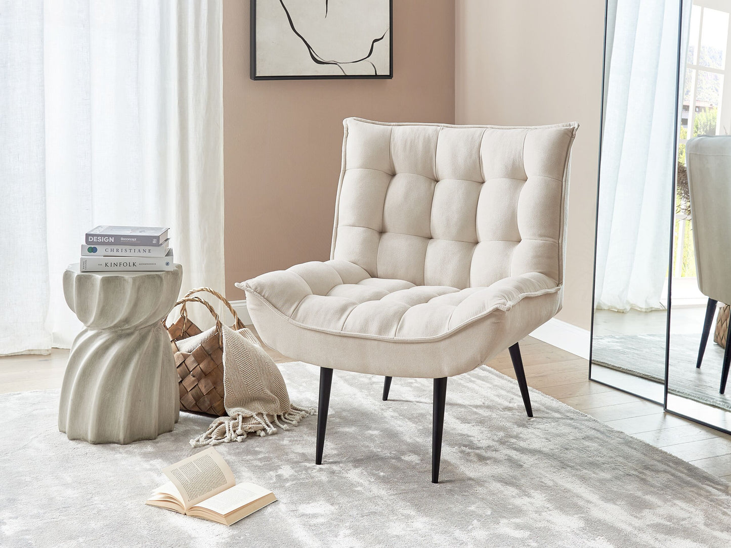 Sessel ALVESTA Stoff Hellbeige