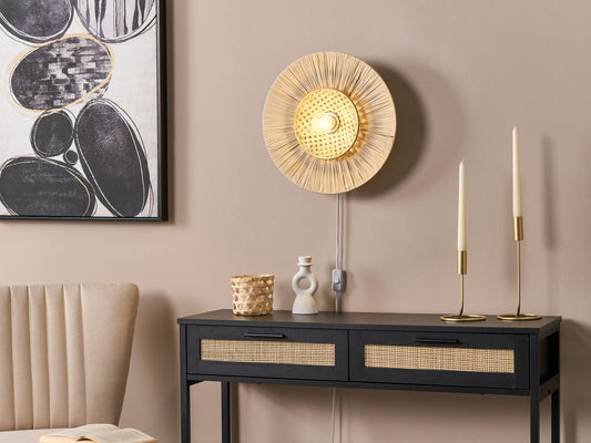 Wandlampe YAAPI Papier Naturfarben